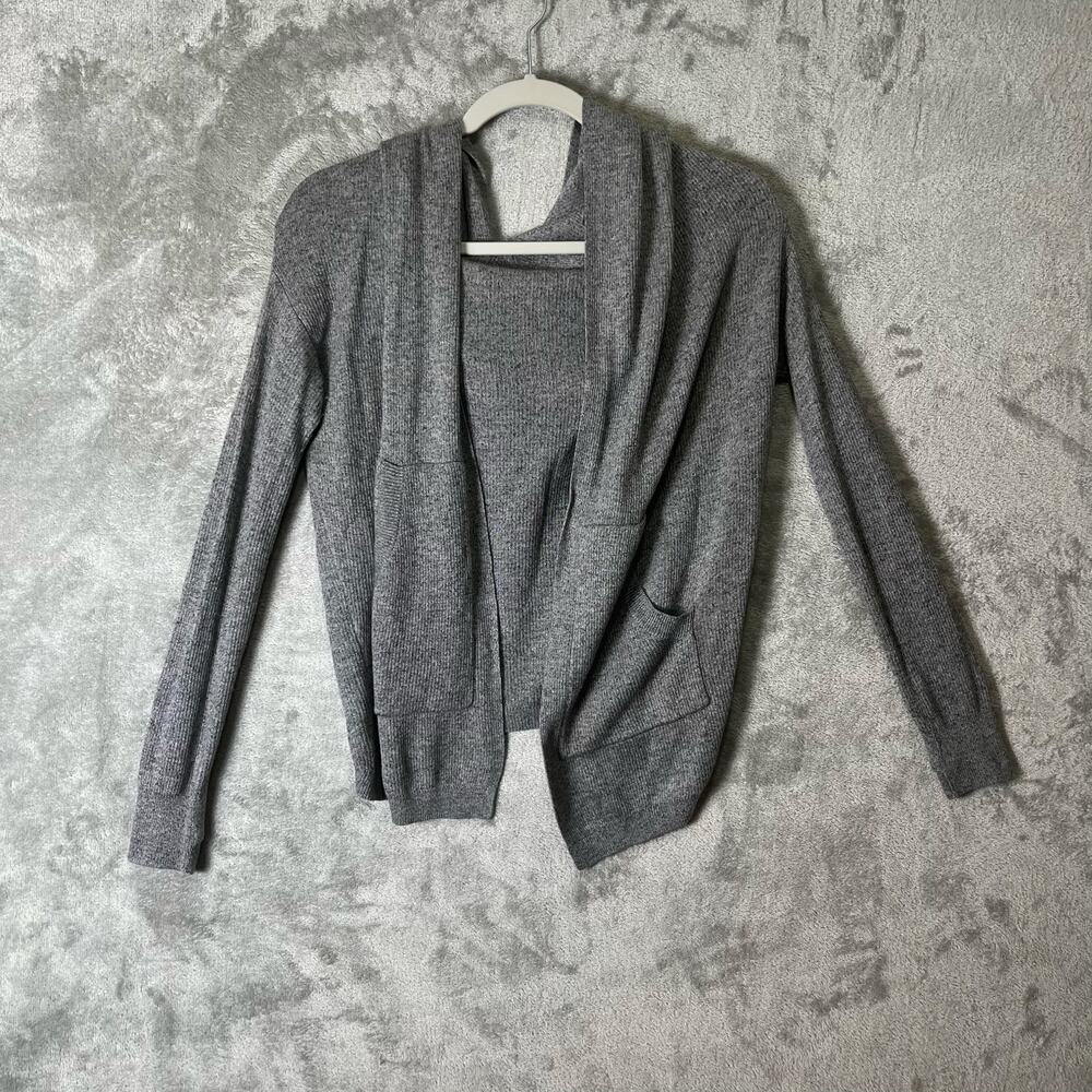 Lululemon Cabin Yogi Reversible Wrap Heathered Medium Grey Small Tencel Cashmere